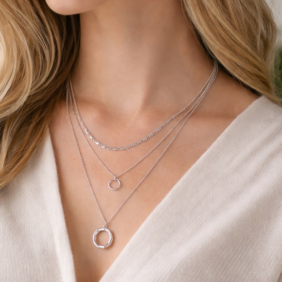 Mixit Jewelry - Mixit Delicates Layered Silver Tone Necklace (BR1010/6)